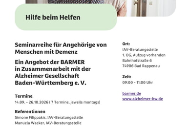Schulung: &bdquo;Hilfe beim Helfen&ldquo;