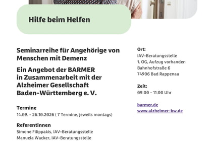 Schulung: &bdquo;Hilfe beim Helfen&ldquo;